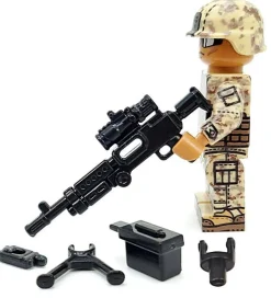 The Brick Show Shop M240B-USMC w/PEQ + Bipod & Ammo Can for LEGO Minifigures, BrickArms
