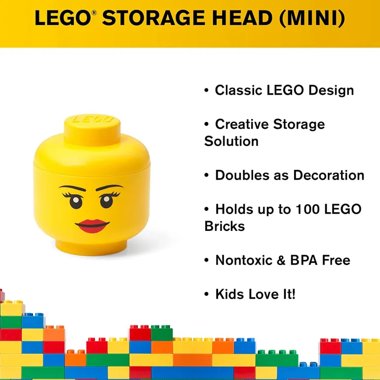 The Brick Show Shop Mini Girl LEGO Storage Head - Room Copenhagen