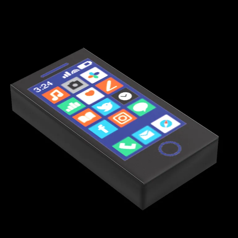 The Brick Show Shop Mobile Phone - B3 Customs Printed 1x2 Tile made using LEGO parts