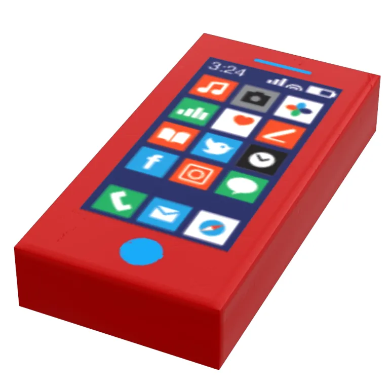 The Brick Show Shop Mobile Phone - B3 Customs Printed 1x2 Tile made using LEGO parts