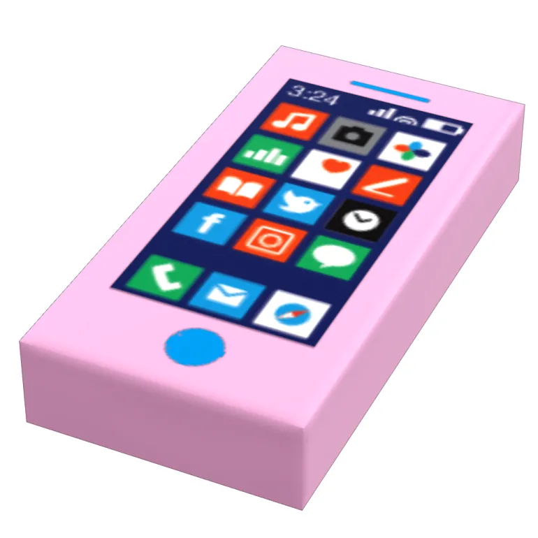 The Brick Show Shop Mobile Phone - B3 Customs Printed 1x2 Tile made using LEGO parts