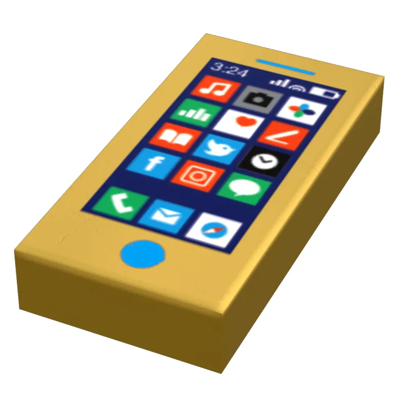 The Brick Show Shop Mobile Phone - B3 Customs Printed 1x2 Tile made using LEGO parts