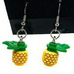 The Brick Show Shop Pineapple Earrings made from LEGO parts - B3 Customs