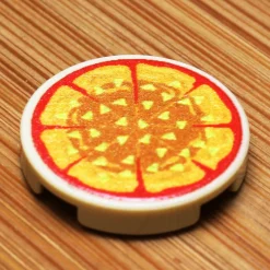 The Brick Show Shop Pineapple Pizza Pie - Custom (2x2 Round Tile)
