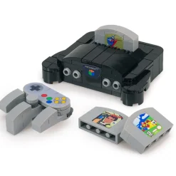 The Brick Show Shop Pretendo 64 - Custom Classic Video Game Console Set made using LEGO pa