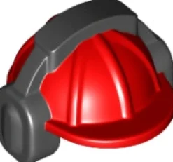 The Brick Show Shop Red Construction Helmet with Headphones/Ear Protectors - Official LEGO