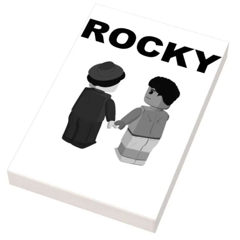 The Brick Show Shop Rocky Movie Cover (2x3 Tile) made using LEGO parts - B3 Customs