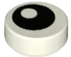 The Brick Show Shop Round 1 x 1 Tile with Black Eye with Pupil Pattern - Official LEGO® Pa