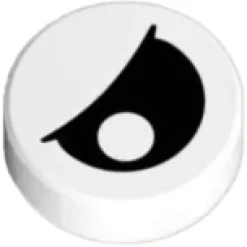 The Brick Show Shop Round 1 x 1 with Black Eye with Pupil Partially Closed Pattern - Offic