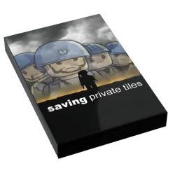 The Brick Show Shop Saving Private Tiles Movie Cover (2x3 Tile) made using LEGO parts - B3