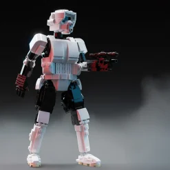 The Brick Show Shop Scout Trooper 9” Buildable Figure MOC made using LEGO parts