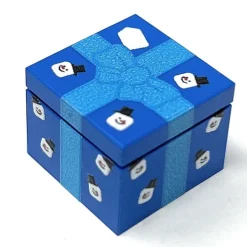 The Brick Show Shop Snowman Christmas Present (Blue) - Custom Printed LEGO 2x2 Tile/Brick,