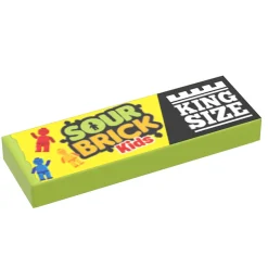 The Brick Show Shop Sour Brick Kids Candy (King Size) - B3 Customs Printed 1x3 Tile made u