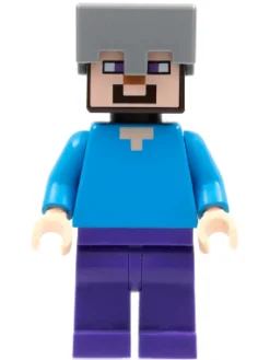 The Brick Show Shop Steve (Iron Helmet) - LEGO Minecraft Minifigure (2015)