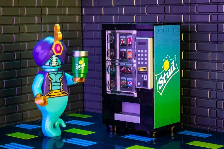 The Brick Show Shop Stud - B3 Customs Soda Vending Machine made using LEGO parts