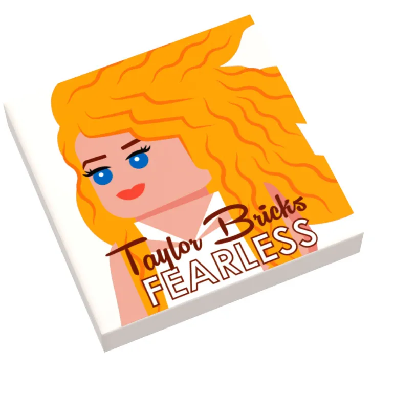 The Brick Show Shop Taylor Bricks Fearless Music Album Cover (2x2 Tile) made using LEGO pa