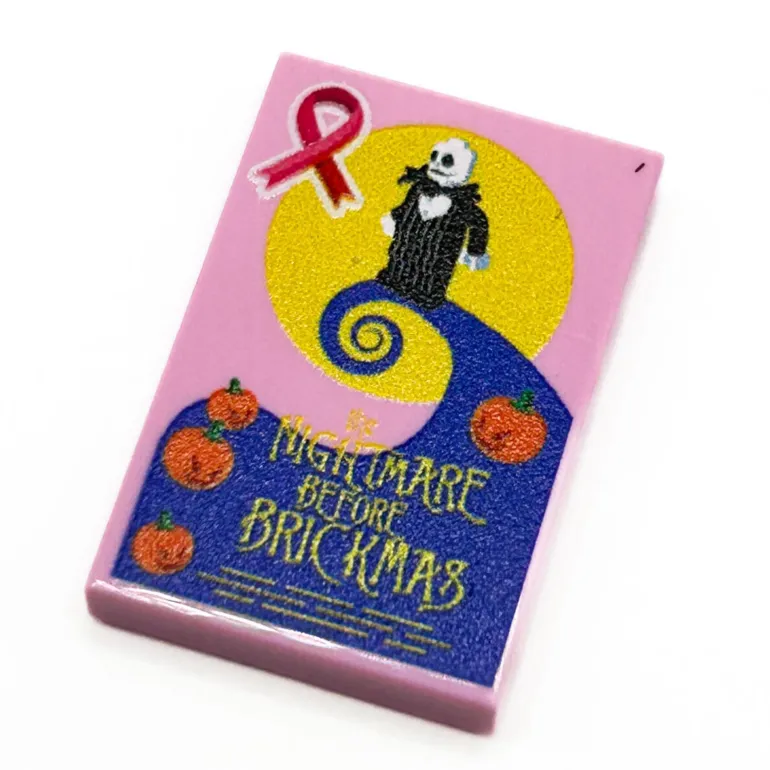 The Brick Show Shop The Nightmare Before Brickmas Movie Cover (2x3 Tile) - B3 Customs made using LEGO parts