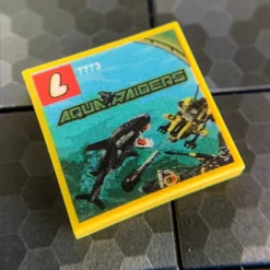 The Brick Show Shop Tiger Shark Attack Aqua Raiders Set 7773 - Custom Printed 2x2 Tile