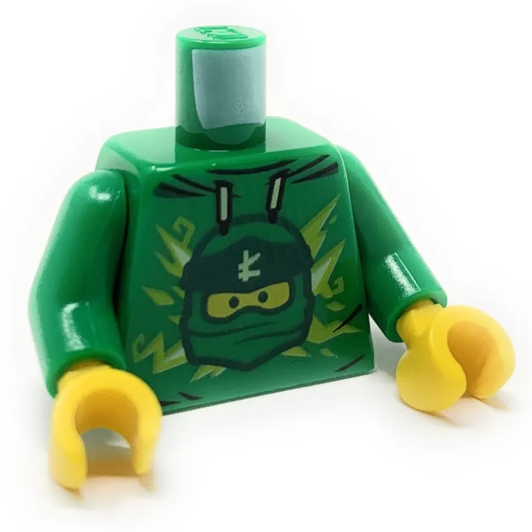 The Brick Show Shop Torso, Green Hoodie with Ninjago Lloyd's Head - Official LEGO® Part