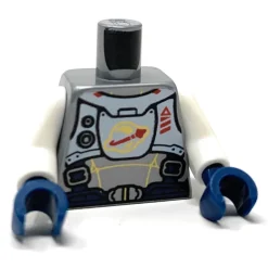 The Brick Show Shop Torso Spacesuit w/ Gold Lines, Dark Blue Harness + Silver Buckles with
