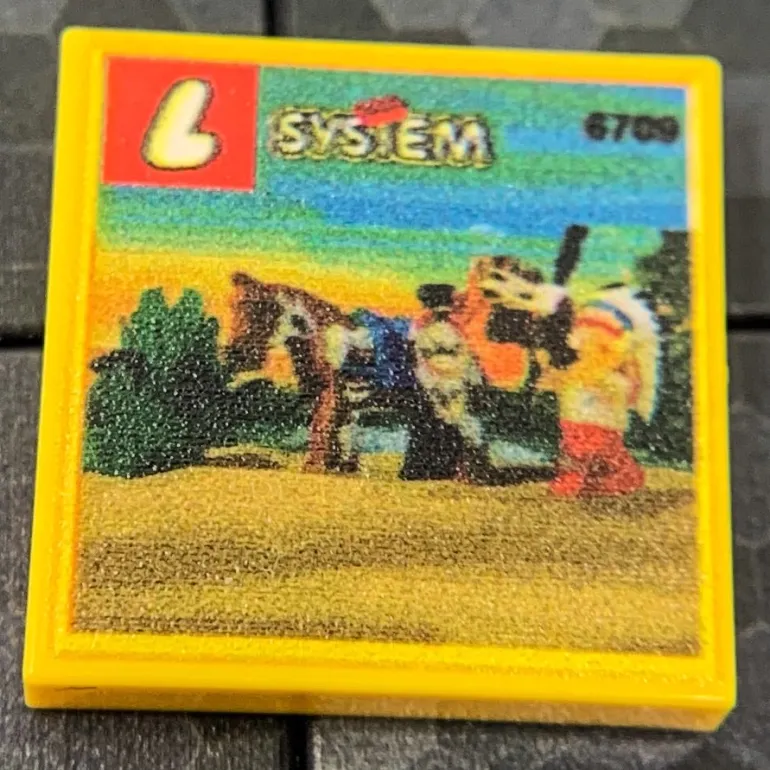 The Brick Show Shop Tribal Chief Western Set 6709 - Custom Printed 2x2 Tile