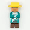 The Brick Show Shop Villager (Farmer) - Snow Biome Outfit, Yellow Hat - LEGO Minecraft Min