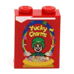 The Brick Show Shop Yucky Charms Cereal Custom Printed 1x2x2 Brick made using LEGO parts -
