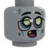 The Brick Show Shop Zombie #4 Minifig Head w/ Glasses made using LEGO parts - B3 Customs